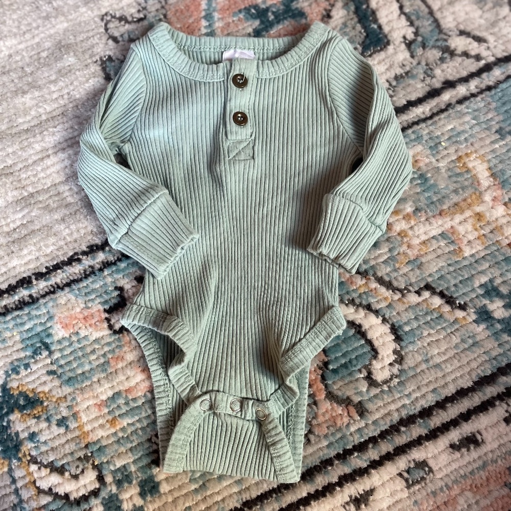 Sea foam green baby body suit